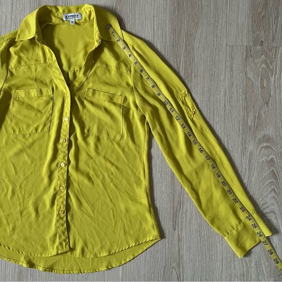 Express chiffon long sleeve button down blouse - Picture 4 of 7